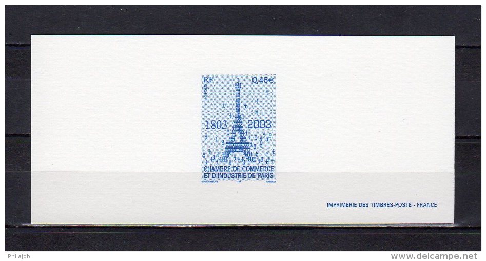 " PARIS LA TOUR EIFFEL " Sur Gravure Officielle De 2003 N° YT 3545  En PARFAIT état ! - Documents Of Postal Services