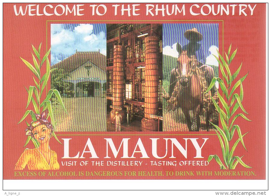 REF 246  : CPM Publicitaire Rhum LAMAUNY Martinique Version Anglaise - Werbepostkarten