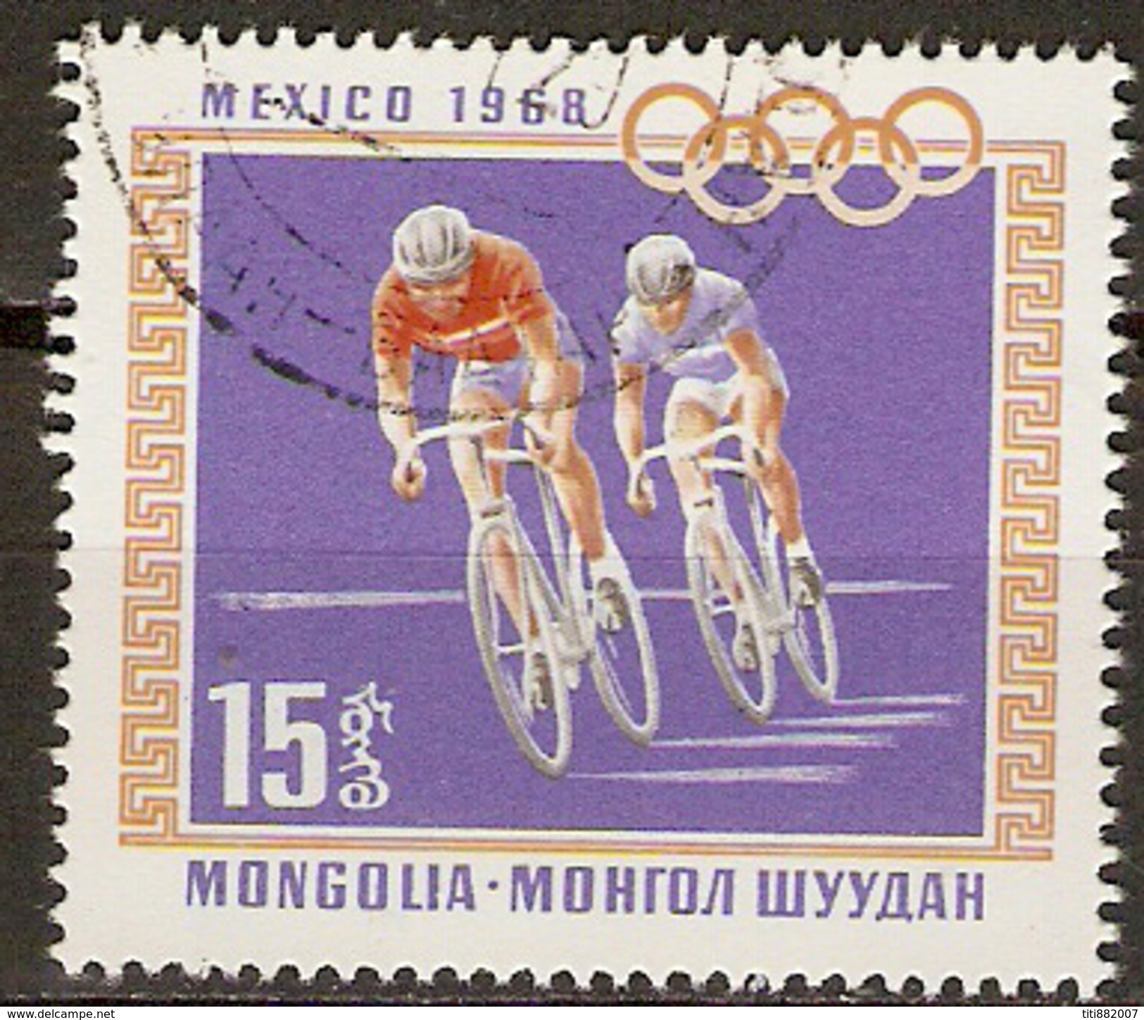 MONGOLIE     -    1968 .   J.O. MEXICO    -     CYCLISME    -   Oblitéré - Ciclismo