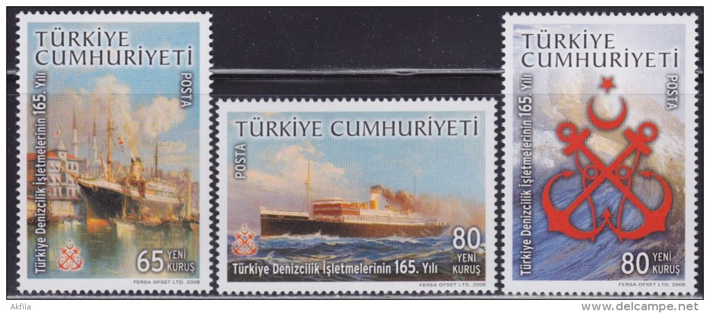 LR84. Turkey, 2008, Turkish Maritime Business - Ships, MNH (**) - Unused Stamps