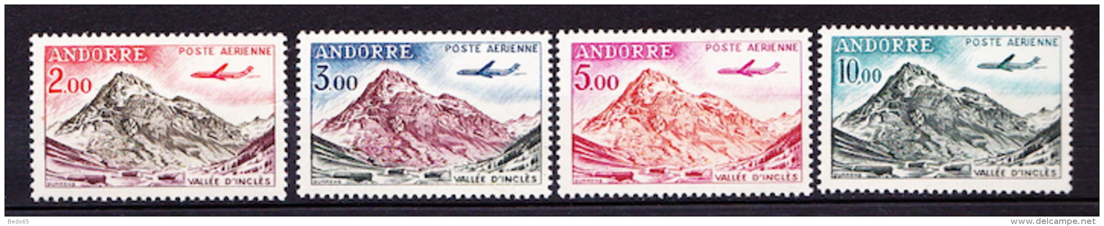 ANDORRE PA N° 5 A 8  NEUF* TRACE DE CHARNIERE / MH - Poste Aérienne