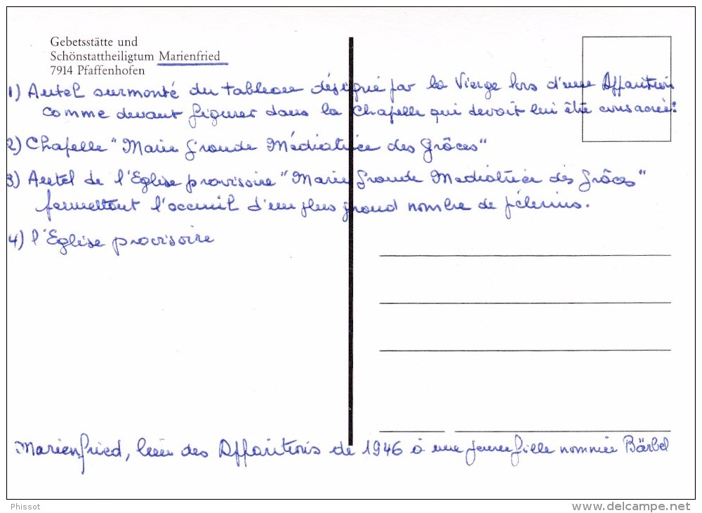 PFAFFENHOFEN : Gebetsstätte Und Schönstattheiligtum MARIENFRIED (Lieu Des Apparitions De La Vierge En 1946) - Pfaffenhofen