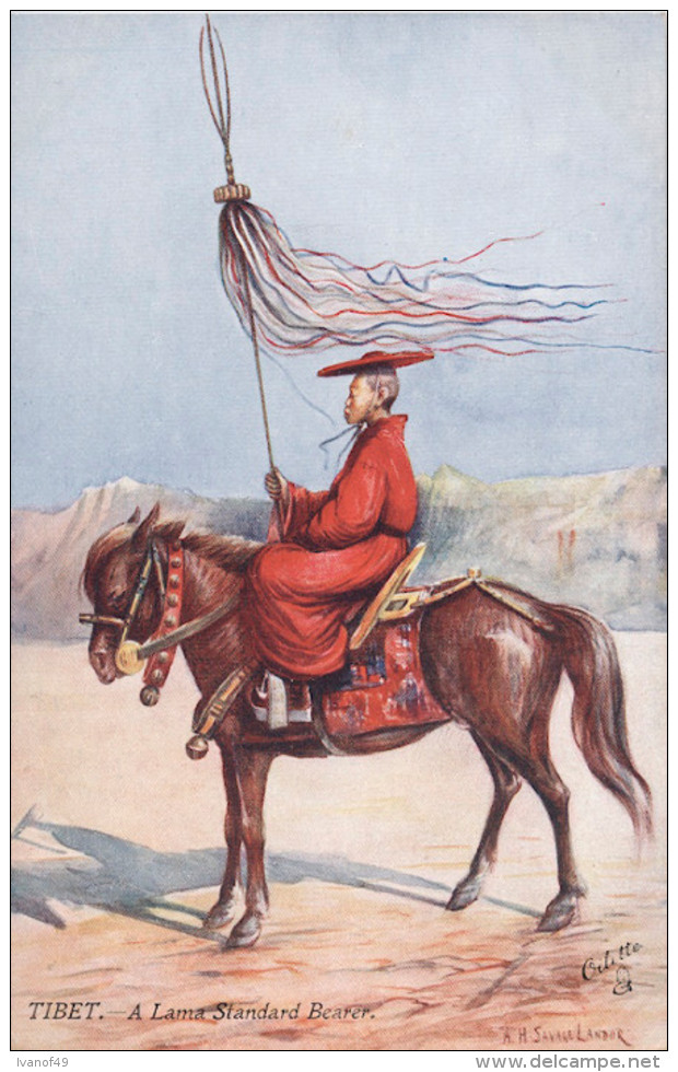 TIBET - CPA - A Lama Standard Bearer - Oilette - TBE - Tibet