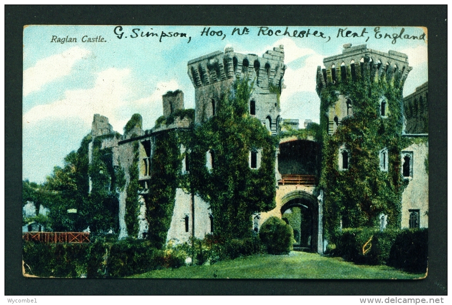 WALES  -  Raglan Castle  Used Vintage Postcard As Scans - Monmouthshire