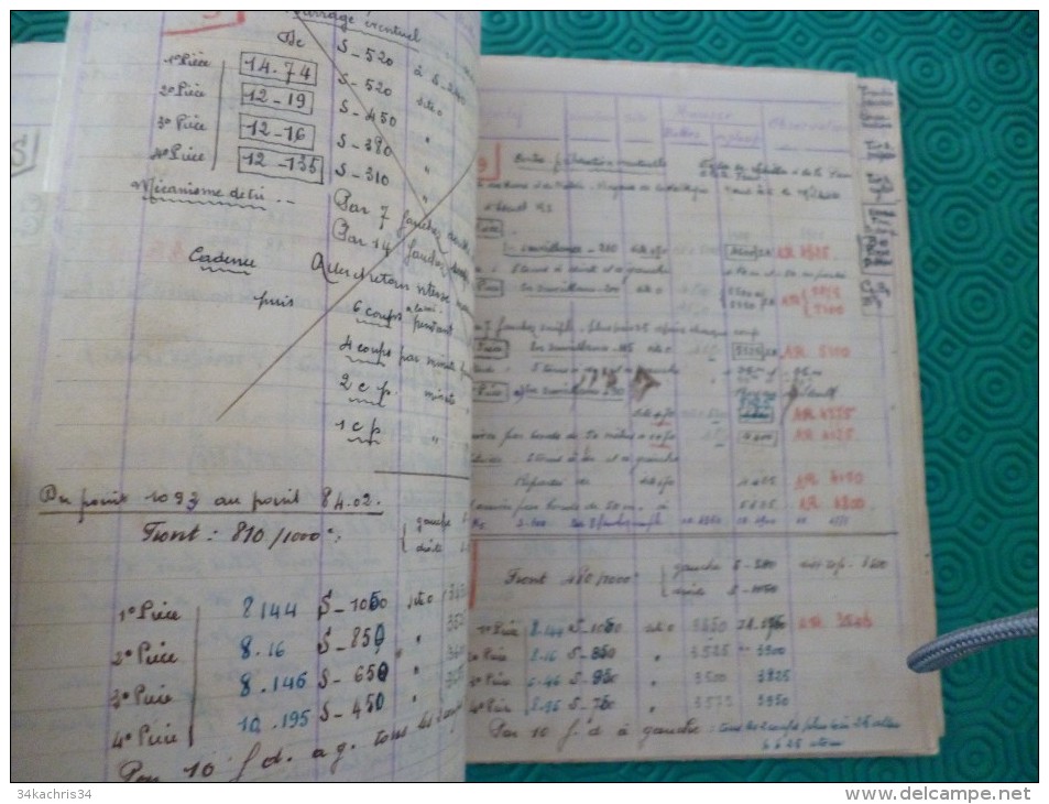 Carnet De Tir 21ème RAC Position C156 Guerre 14/18 Orient 15 P Environ+ Pages Libres Objectifs Munitions Tir De Barrage - Documents