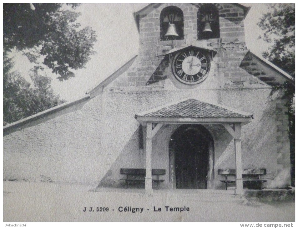 CPA Suisse  Céligny Le Temple Protestant Canton De Genève - Céligny