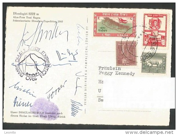 NEPAL Swiss Dhaulagiri Expedition Himalaya Stamps ! 1960 - Climbing