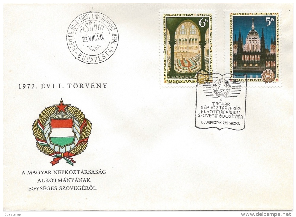 HUNGARY - 1972.FDC Set - Constitution Of 1949. /Parliament Mi:2790-2791. I. - FDC