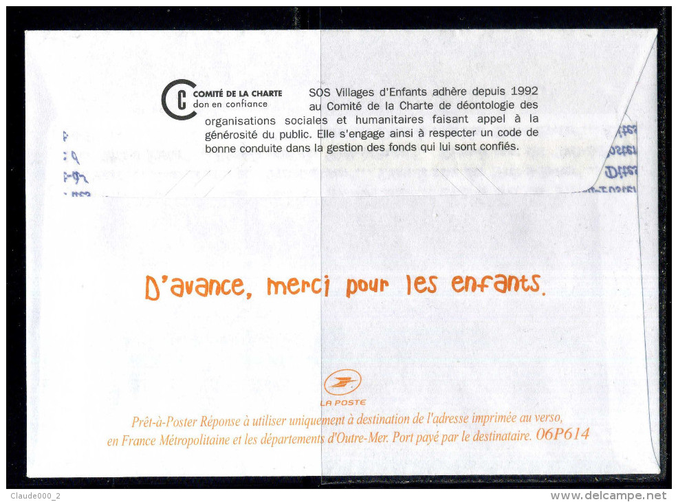 PAP Lamouche " SOS VILLAGES D' ENFANTS " Port Payé Par 06P614 NEUF ** - Prêts-à-poster: Réponse /Lamouche