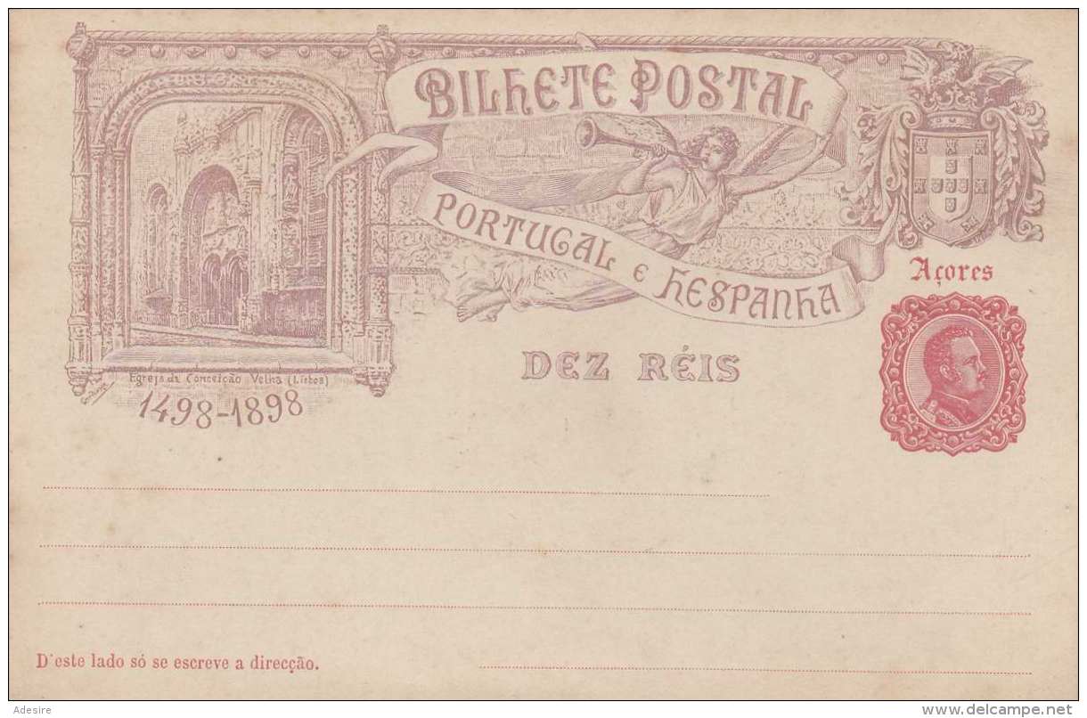 PORTUGAL ACORES 1898 - 10? R Ganzsache Auf Pk Ungelaufen - Covers & Documents