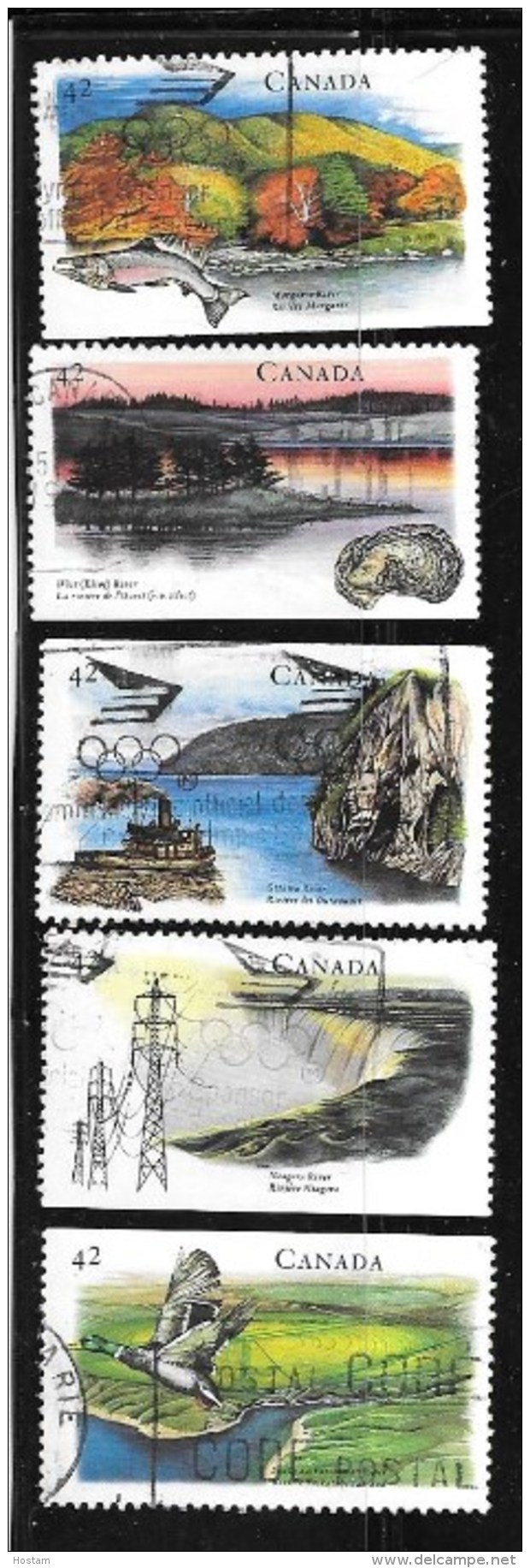 CANADA  1992 USED # 1408-12,  HERITAGES RIVERS: Set Of USED - Oblitérés