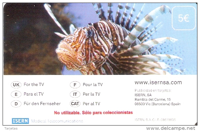 TARJETA DE ISERN DE UN PEZ CON "NO UTILIZABLE. SOLO PARA COLECCIONISTAS" (RARA) FISH - Emisiones Básicas