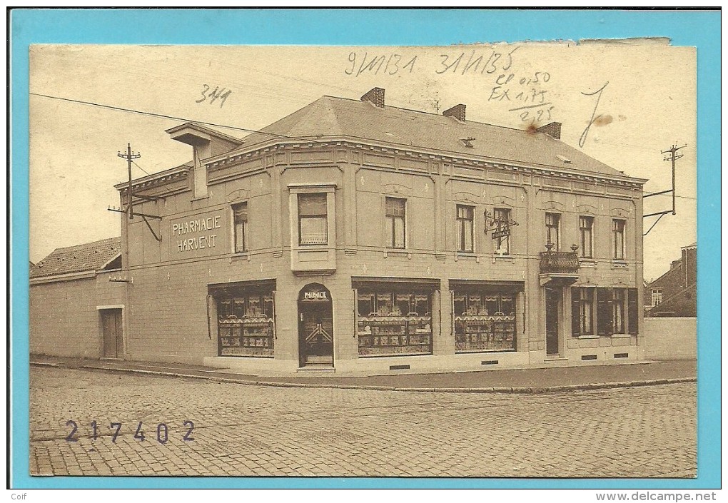 341 Op Kaart (Pharmacie HARVENT) Per EXPRES Met Telegraafstempel HOUDENG  (cp 50c + Exp. 1.75 = 2.25 / Port Juste) - 1931-1934 Képi