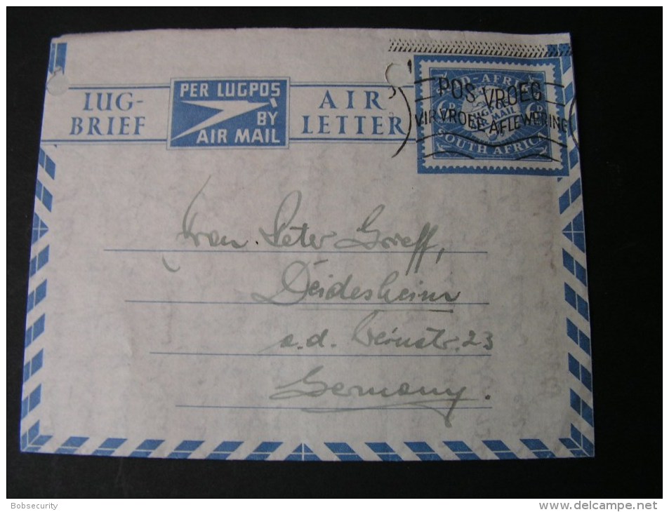 == SA Air Letter 1949 - Luftpost