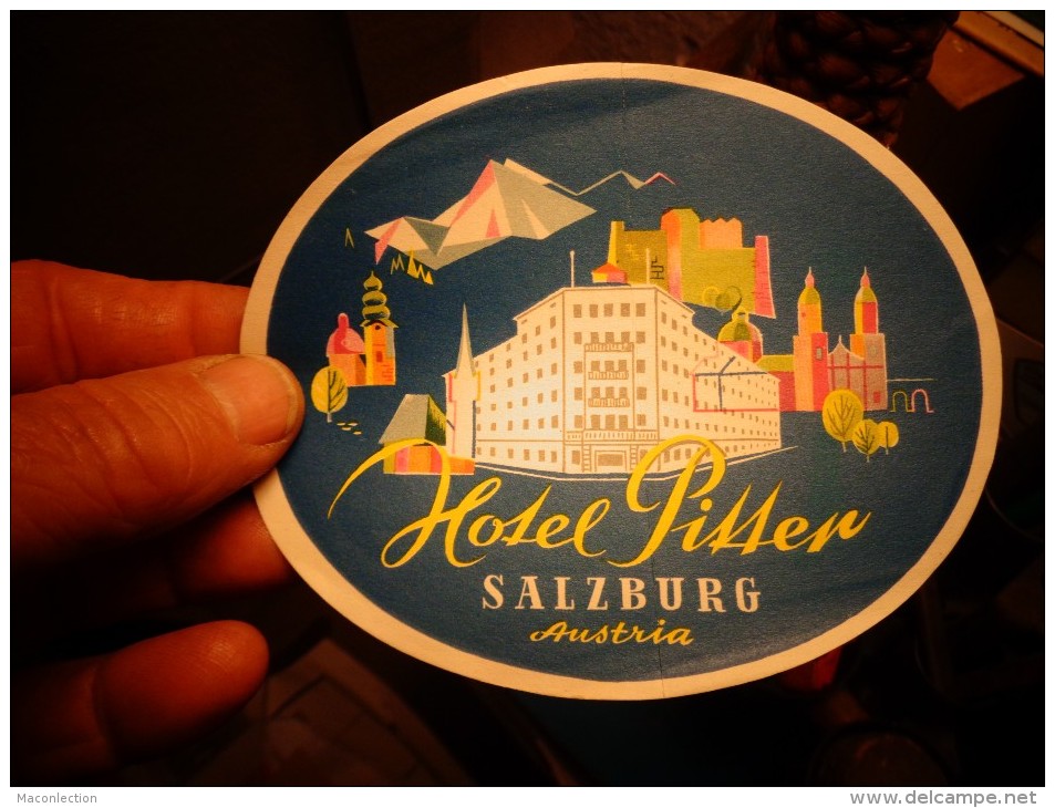 Hotel Pitter Salzburg Austria : Ancienne Etiquette D'Hotel Pour Bagage - Hotel Labels