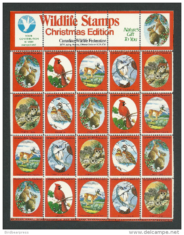 B35-06 CANADA Canadian Wildlife Federation Xmas Seals Sheet 1978 MNH - Local, Strike, Seals & Cinderellas