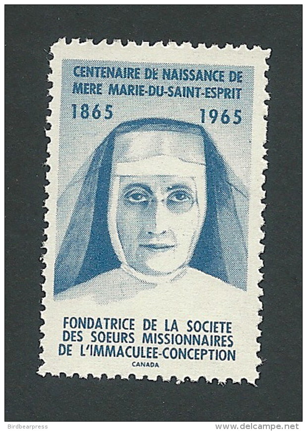 B35-20 CANADA 1965 Mere Marie-du-Saint-Esprit MNH - Vignettes Locales Et Privées