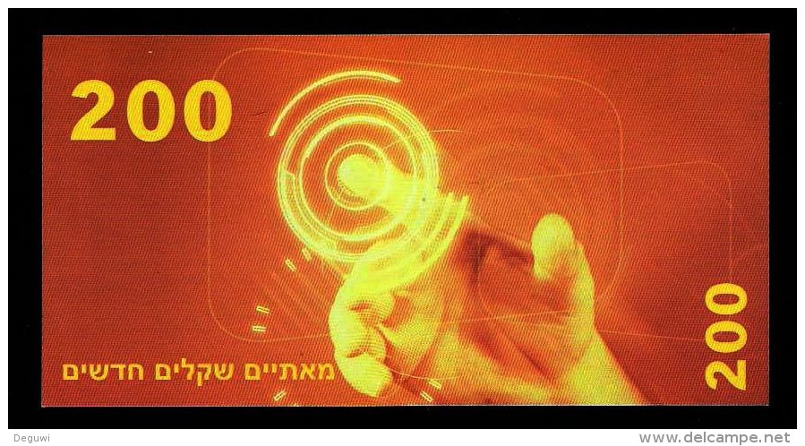 Test Note "LEUMI-Bank, Israel", 200 Shekel, Testnote, Beids. Druck, RRRR, UNC, 138 X 71 Mm - Israel