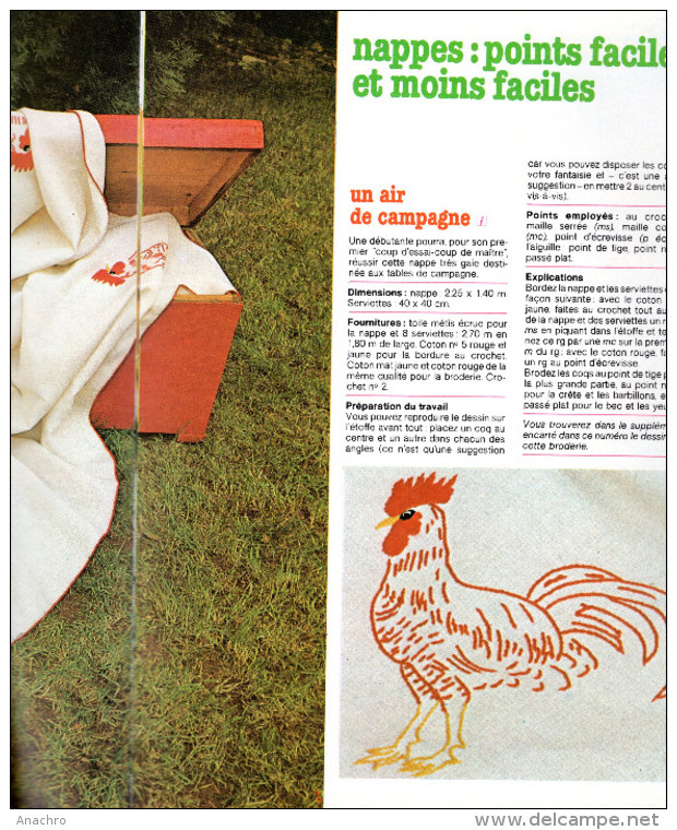 ECOLE DE LA BRODERIE N°1 De 1978 COUSSINS NAPPES Un Air De CAMPAGNE RETRO 64 Pages - Stickarbeiten