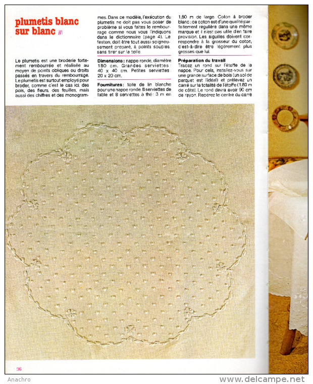 ECOLE DE LA BRODERIE n°1 de 1978 COUSSINS NAPPES Un Air de CAMPAGNE RETRO 64 pages