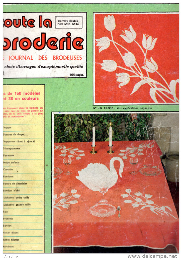 TOUTE LA BRODERIE 1983 JOURNAL DES BRODEUSES 104 Pages SACS PRENOMS BAVOIRS ROBES ANIMAUX - Punto Croce