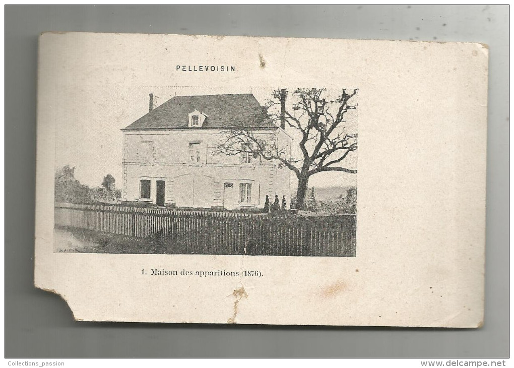 Cp , Religion , 36 , PELLEVOISIN , N° 1 , Maison Des APPARITIONS , 1876 , Dos Simple , Voyagée 1904 , Petit état - Heilige Stätte