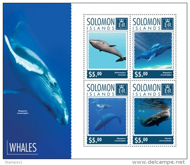 Solomon Islands. 2014  Whales. (720a) - Baleines