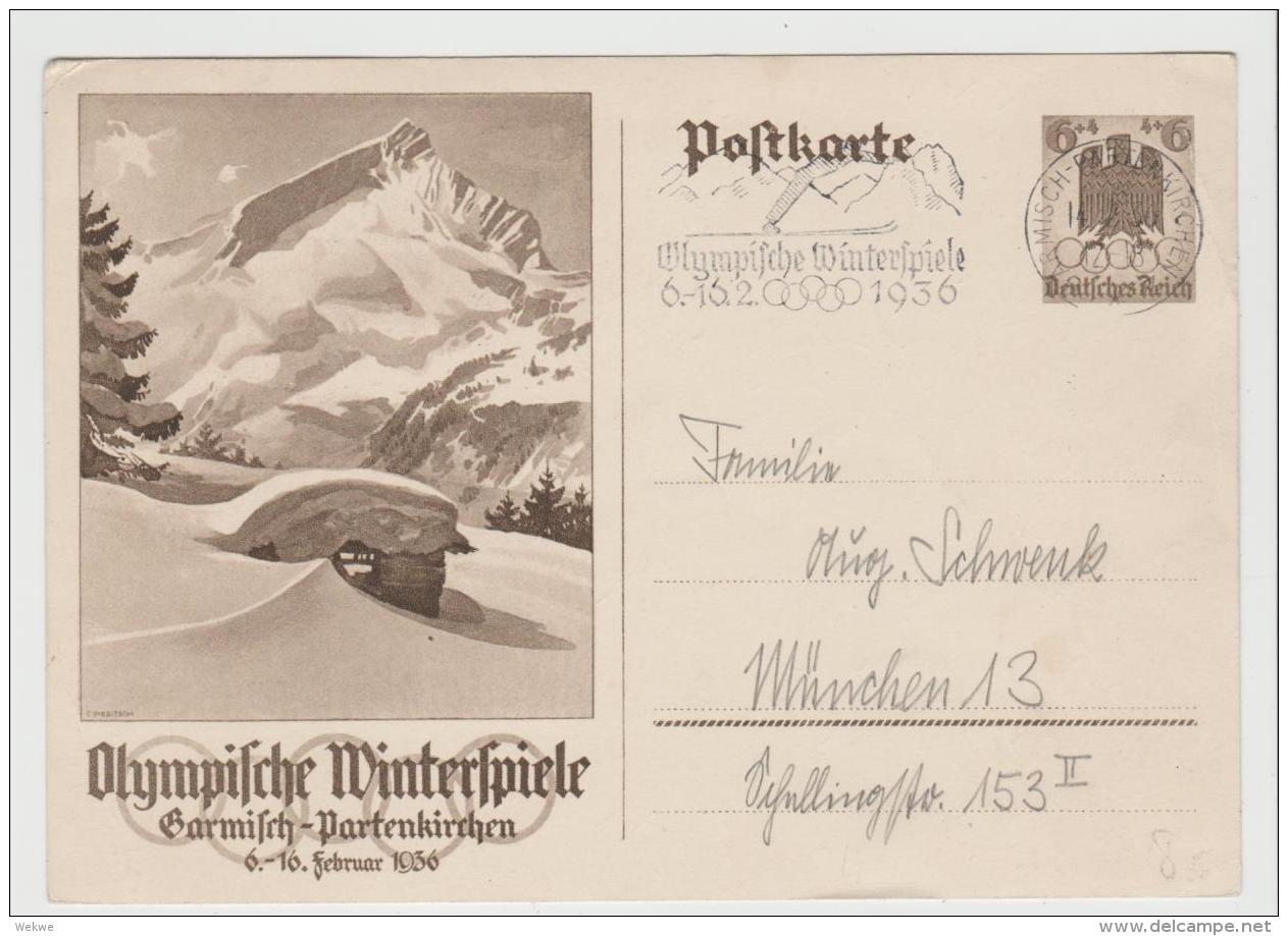 OYW36 / P257 Mit Maschinenstempel, Werbung Für Garmisch Mit Skispringer - Lettres & Documents