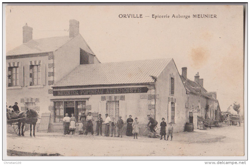 ORVILLE ( PRES VALENCAY ) : EPICERIE AUBERGE MEUNIER POPINEAU - *2 SCANS* - - Altri & Non Classificati