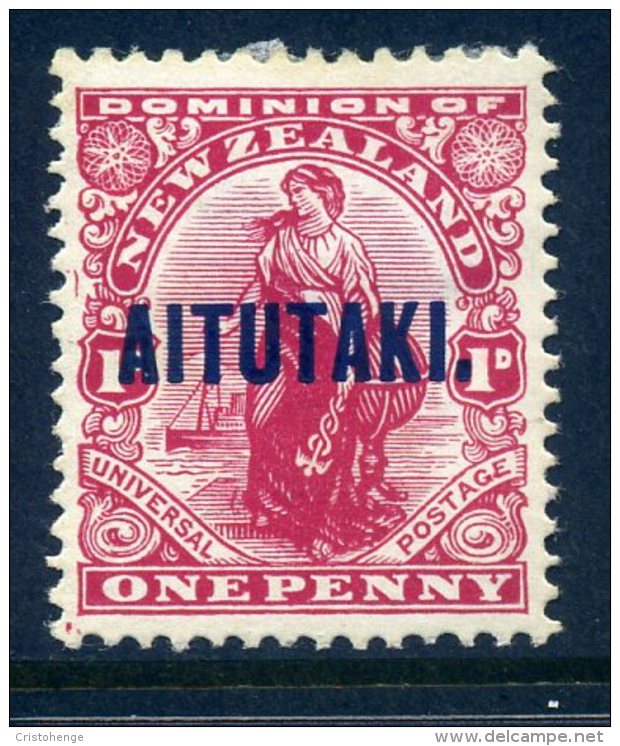 Aitutaki 1917-20 New Zealand Overprints - KGV Typo. - 1d Dominion LHM (SG 20) - Aitutaki