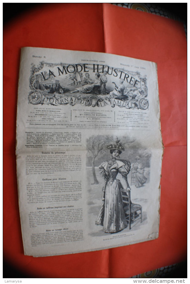 DIM 1er Mars 1896 LA MODE ILLUSTREE JOURNAL DE LA FAMILLE GRAVURE'S LOISIRS CREATIFS-MODE-FASHION-HABITS-COUTURE-MODELES - Other & Unclassified
