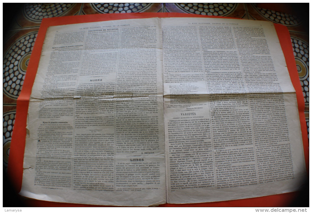 DIM 1er Mars 1896 LA MODE ILLUSTREE JOURNAL DE LA FAMILLE GRAVURE'S LOISIRS CREATIFS-MODE-FASHION-HABITS-COUTURE-MODELES - Other & Unclassified