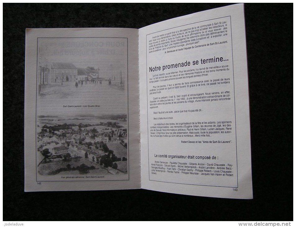 CENTENAIRE DE LA COMMUNE DE SART SAINT LAURENT Régionalisme Histoire Guerre Ducasse Jijé Sobriquet Marche Militaire Jeu