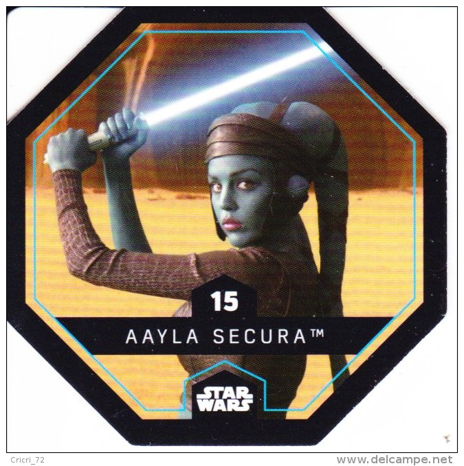 STAR WARS 2015 Vignette Jeton Image Carte LECLERC Disney Numéro 15 AAYLA SECURA - Episodio I