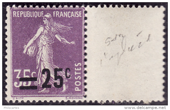 Variété  Y&T 218  - Semeuse - Surcharge Déplacée -   NEUF** - Unused Stamps