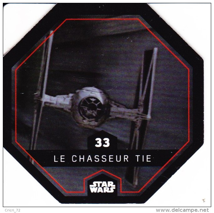 STAR WARS 2015 Vignette Jeton Image Carte LECLERC Disney Numéro 33 LE CHASSEUR TIE - Episode I