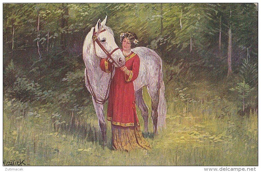 Alfred Mailick - Woman W White Horse - Mailick, Alfred