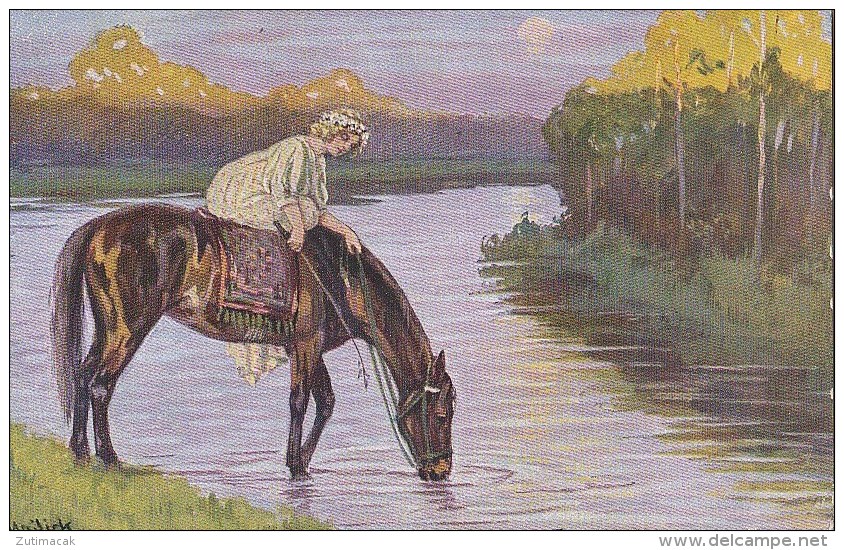 Alfred Mailick - Woman W Horse - Am Wasser - Mailick, Alfred