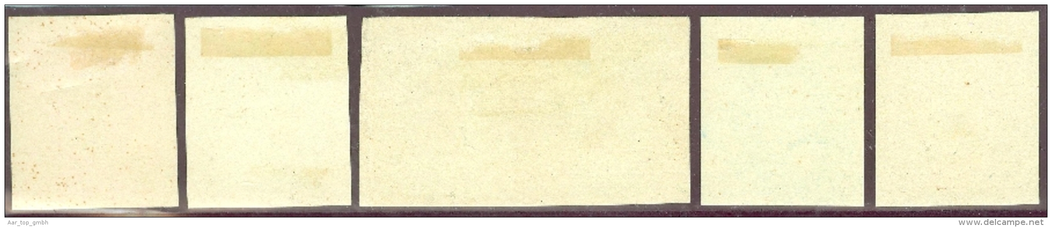 Schweiz Stehende Helvetia 1880 - 6 Farbproben Libertas 1 Fr. Geschnitten (Probedruck) - Ungebraucht