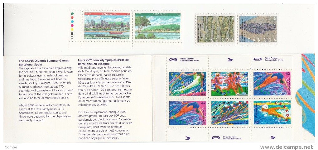 LOT CANADA 14 TIMBRES NEUFS DONT CARNET OLYMPIC GAMES 1992 /  3203 - Autres & Non Classés