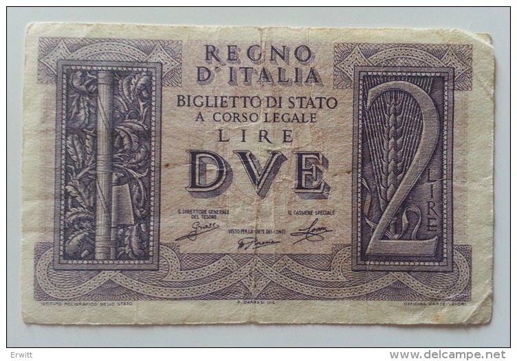 ITALIA 2 LIRE IMPERO - Italia – 2 Lire