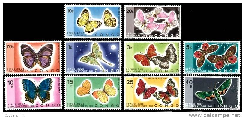 (010) Congo  Butterflies / Papillons / Schmetterlinge / Vlinders   ** / Mnh  Michel 410-19 - Neufs