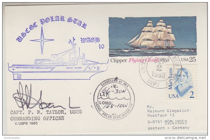 USA 1988 Polar Star Postal Stationery Si Commanding Officer  Ca Sep 2 1988 Polar Star (29534) - Autres & Non Classés