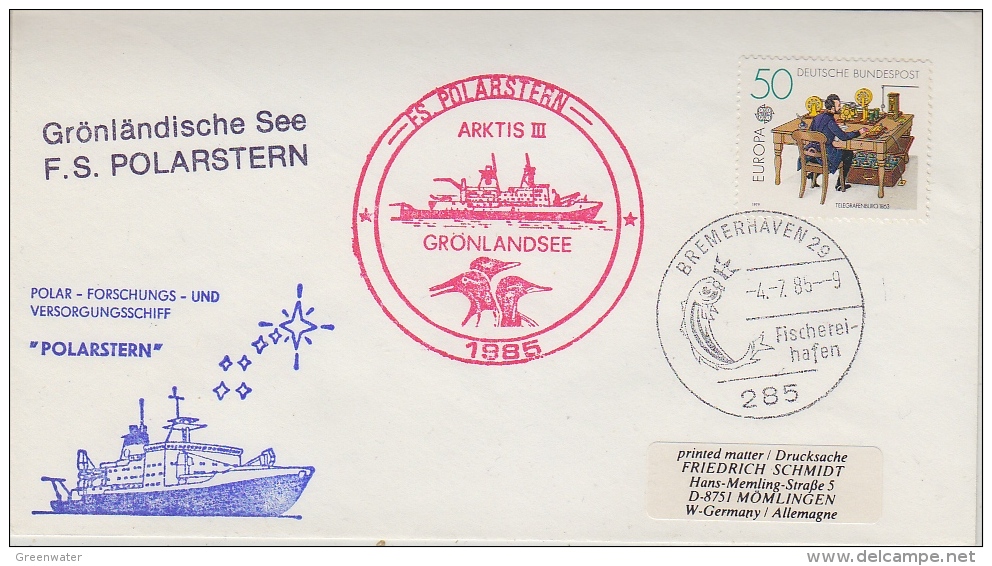 Germany 1985 Polarstern / Grönlandische See Cover (29540) - Other & Unclassified