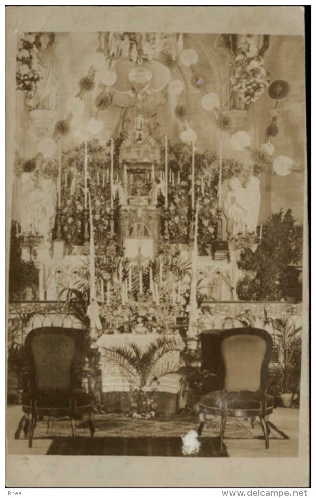 44 - DERVAL - CARTE PHOTO - Intérieur église - Derval