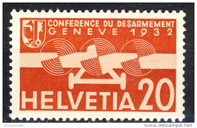 SVIZZERA PA 1932  N. A17 C. 20 Rosso MNH Catalogo &euro; 3,50 - Ungebraucht