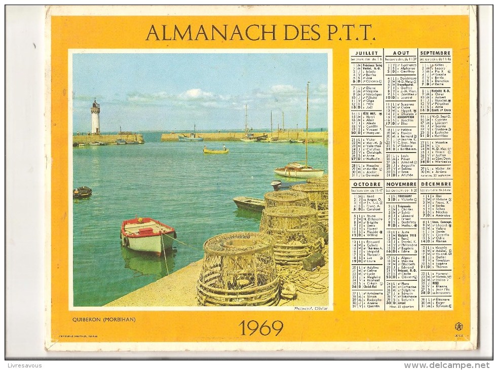 Almanach Des PTT De 1969 Département De Haute Loire (43) Cassis  (BOUCHES DU RHONE) Quiberon (MORBIHAN) - Big : 1921-40