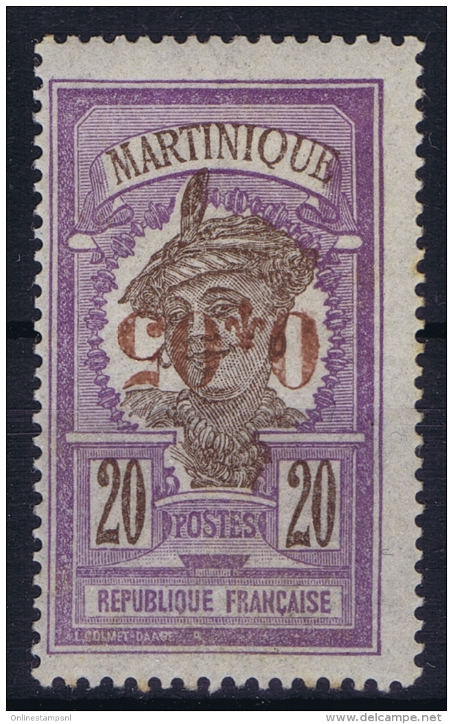 Martinique: Yv Nr 106 A   Surcharge Renversée  MH/* Falz/ Charniere Signed/ Signé/signiert Brun - Neufs