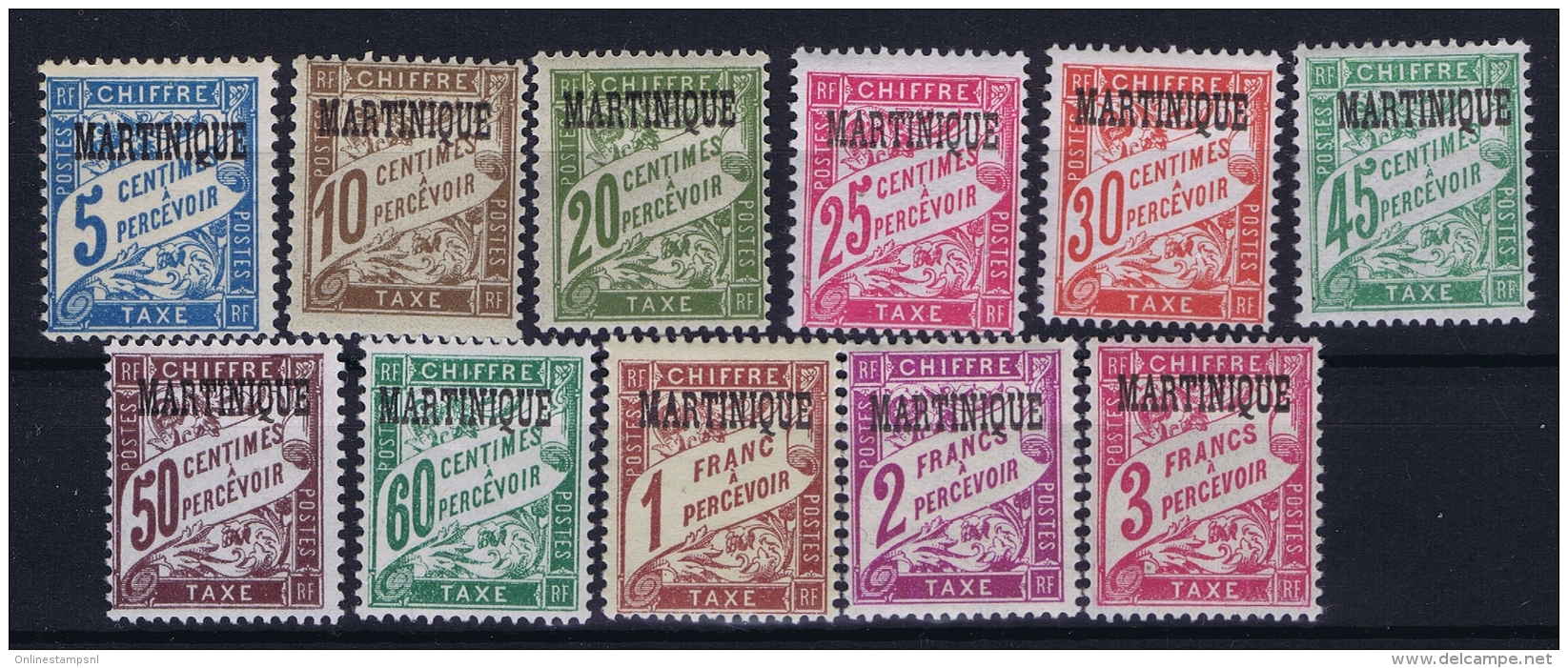 Martinique: Yv Nr Tax 1 - 11 MH/* Falz/ Charniere - Timbres-taxe