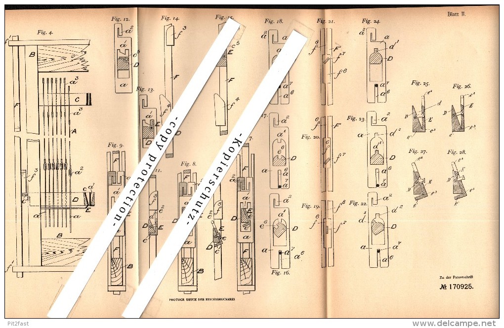 Original Patent -A.J. Davidson In Ballywoolen House , Crossgar , Ireland , 1904 ,  Weaving , W.R. Stitt In Belfast !!! - Down